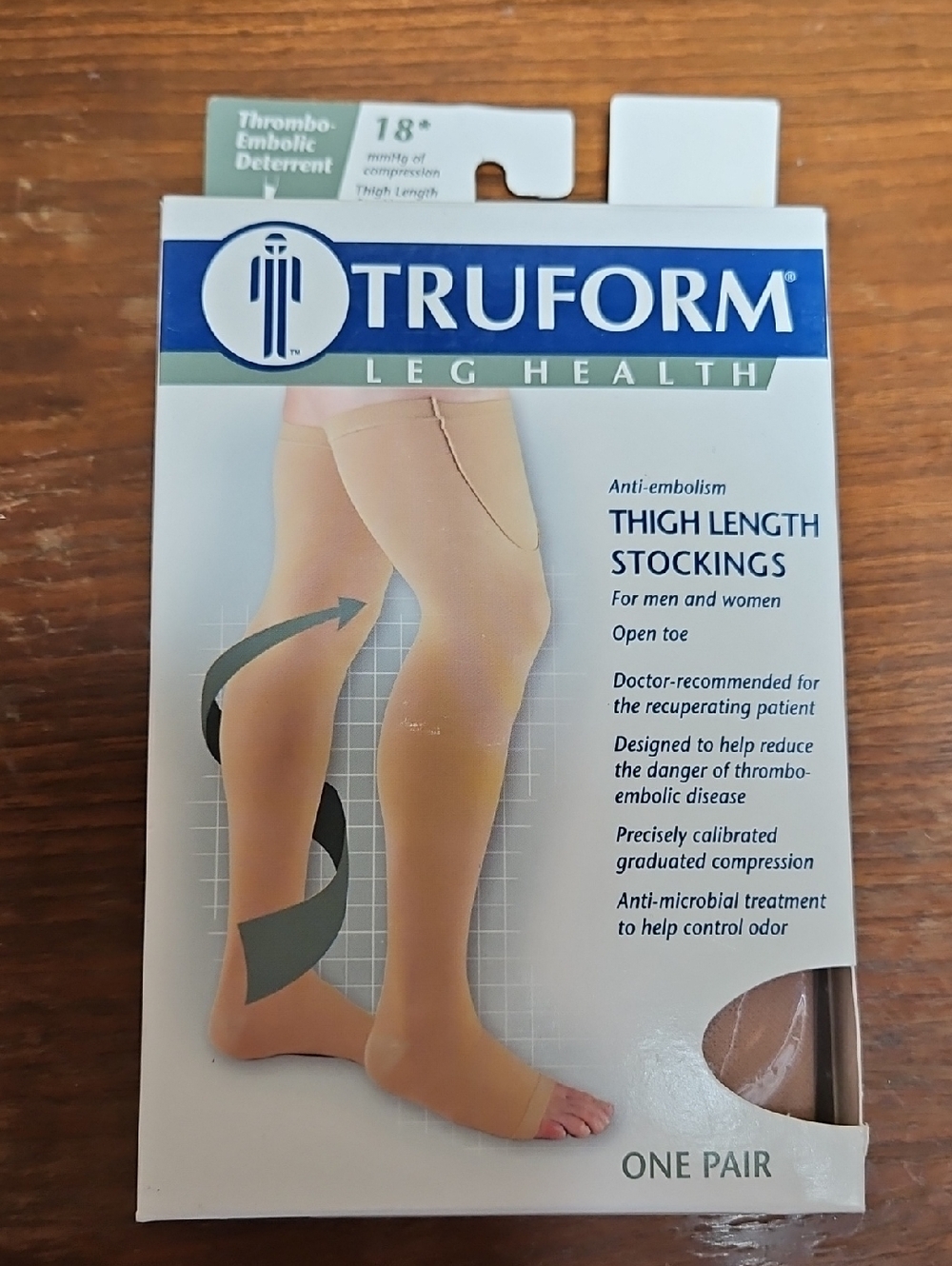 Truform 18 mmHg Compression Stockings for Men & Women Thigh High Length Small